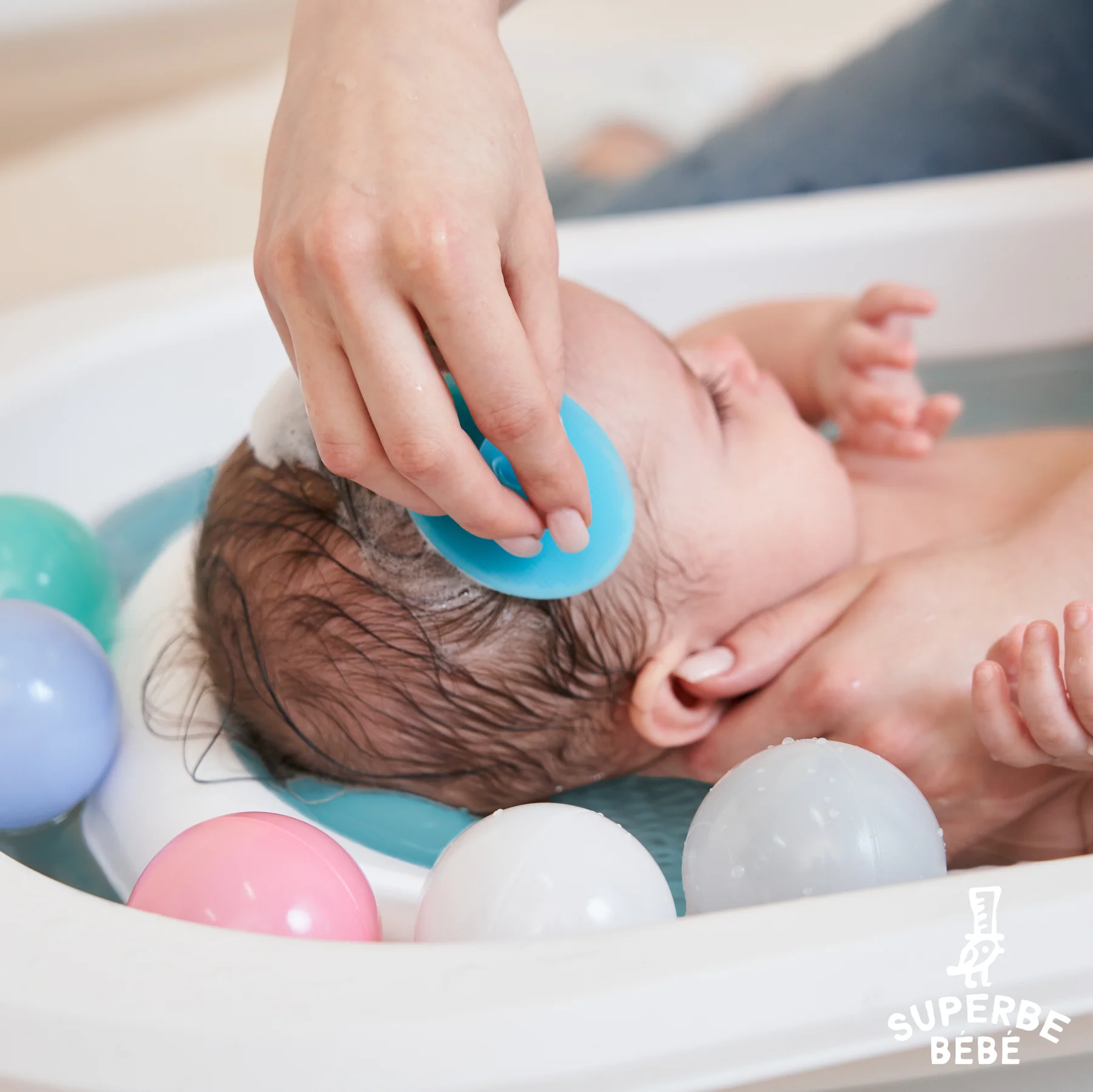 Vasca da Bagno Pieghevole per Bambini con Cuscino Morbido e Termometro